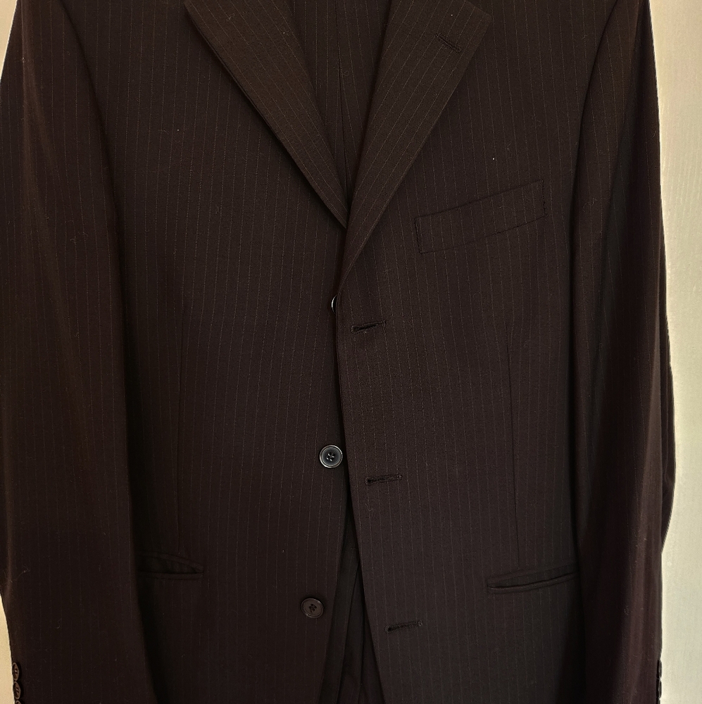 Classic Black Pinstripe Men's Suit